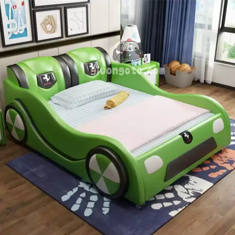 Giường ngủ ô tô cho bé trai kiểu dáng xe đua B497